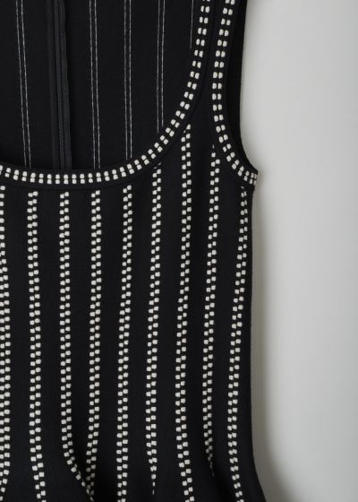 AlaÃ¯a Dotted empire dress in black