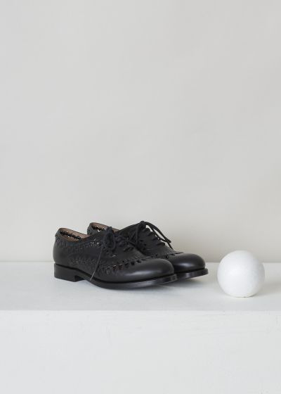 AlaÃ¯a Black openwork derby shoes