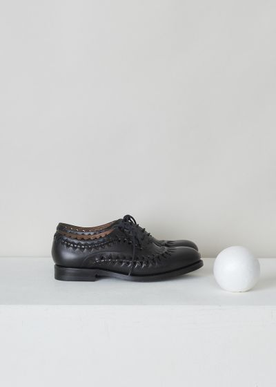 AlaÃ¯a Black openwork derby shoes photo 2