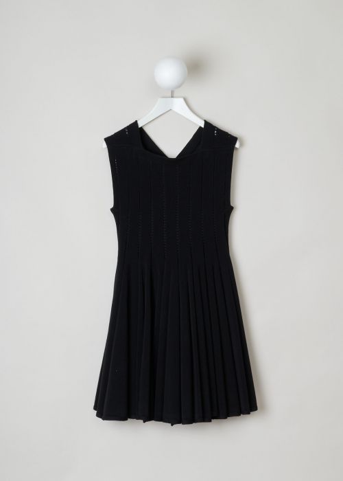 AlaÃ¯a Black babydoll dress with embroidered detailing photo 2