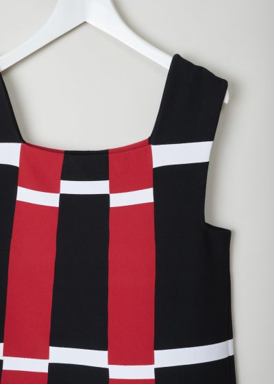 AlaÃ¯a A-line dress in black, red and white 