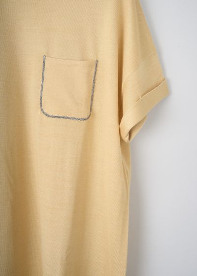 Brunello Cucinelli Yellow top with monili detailing