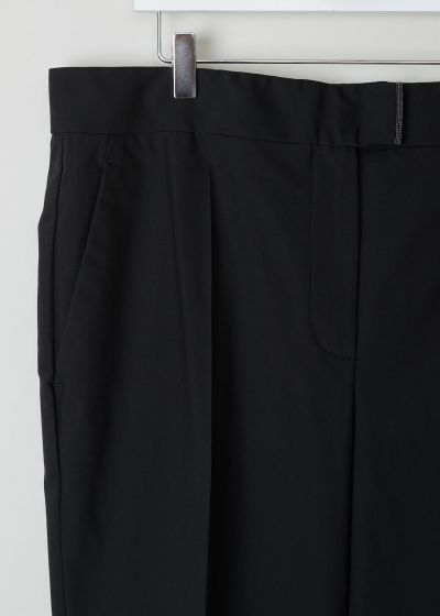 Brunello Cucinelli Black pants with beaded clasp detail 