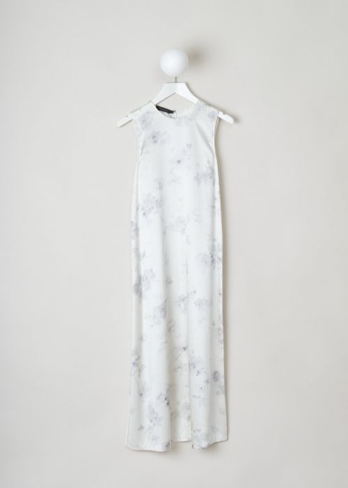 Calvin Klein 205W39NYC White shift dress with a grey floral pattern  photo 2