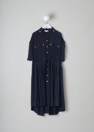 Chloé Ink navy dress with gold buttons photo 2