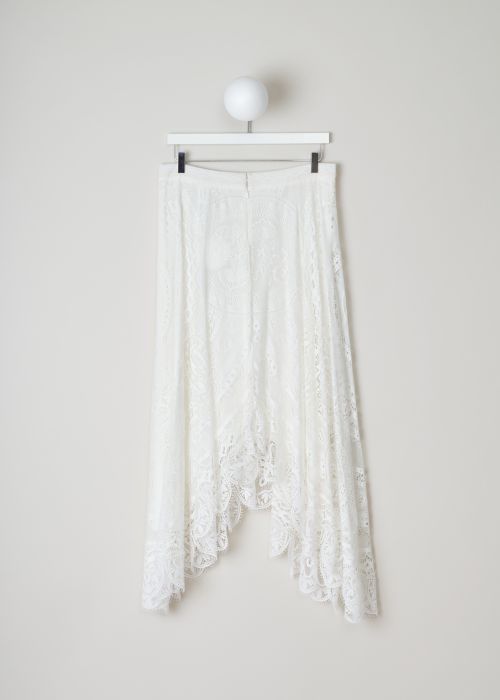 ChloÃ© White lace skirt in an asymmetric model 