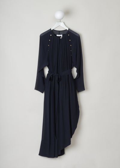 ChloÃ© Asymmetric navy dress with gold buttons  photo 2