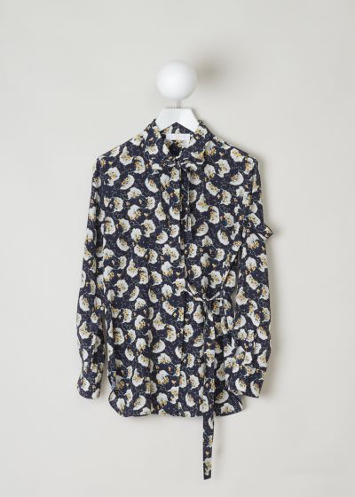 Chloé Navy blouse with colorful floral pattern photo 2