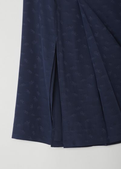 ChloÃ© Blue silk jacquard skirt with silver-toned buttons