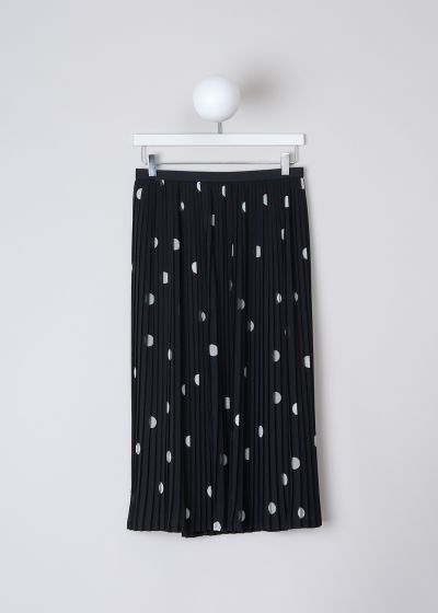 Dries van Noten Black pleated midi skirt with polka dot print photo 2