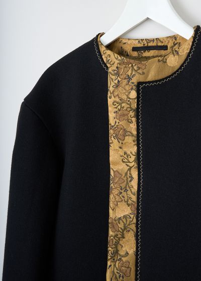 Dries van Noten Open-front Rivka coat with gold trim