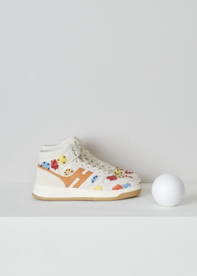 Hogan Beige high top sneakers with embroidery  photo 2