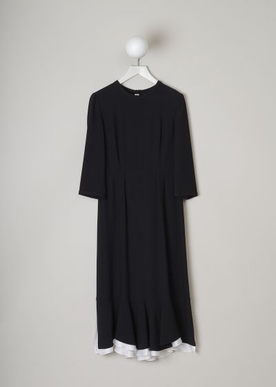 Marni Black midi dress with white trim photo 2