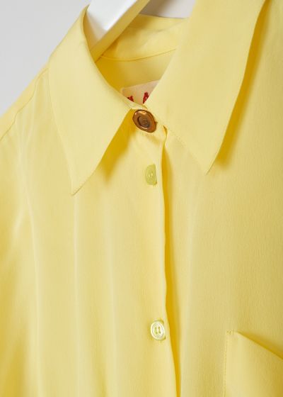 Marni Lemon yellow silk crêpe de Chine blouse