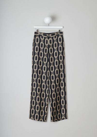 Nili Lotan Silk Germaine pants with chainlink print photo 2