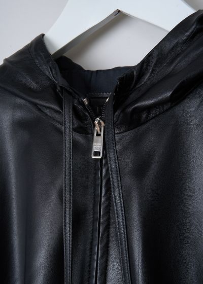 Prada Black hooded leather jacket