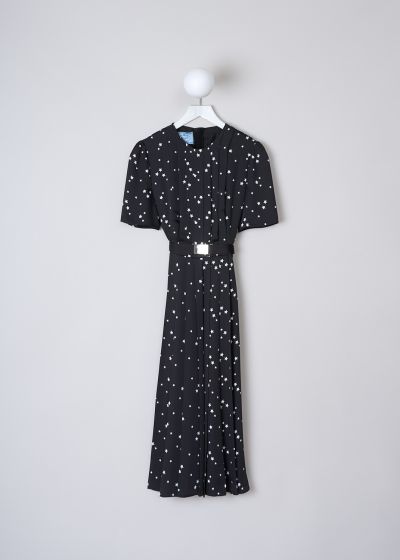 Prada Black midi dress with white star print photo 2