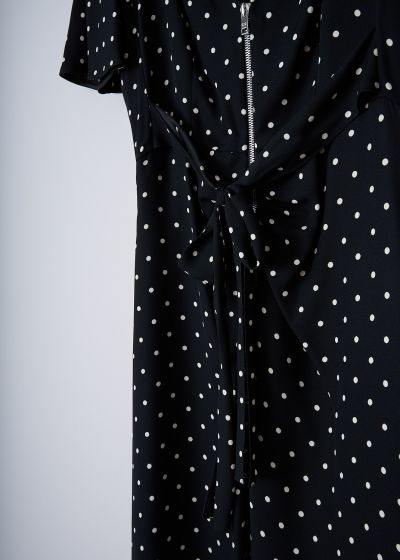 Prada Black midi dress with white polka dot print