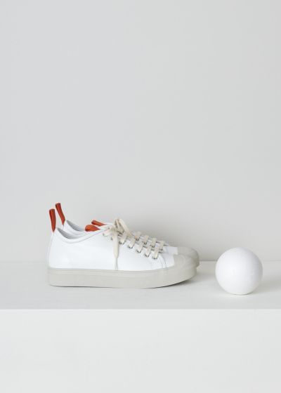 Sofie d’Hoore White leather sneakers with red accents photo 2