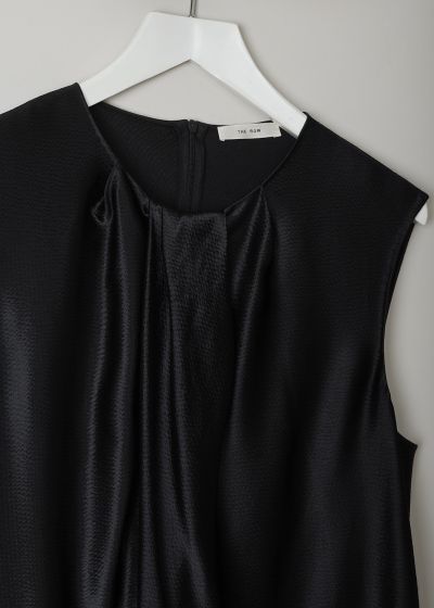 The Row Hammered satin Shira top in black