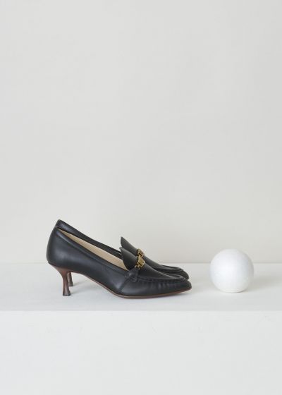 Tods Black leather loafers with a spool heel photo 2