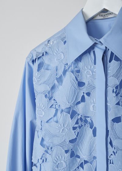 Valentino Light blue blouse with lace front 