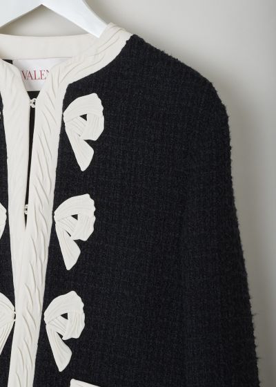 Valentino Black and white boucle jacket with bow detail