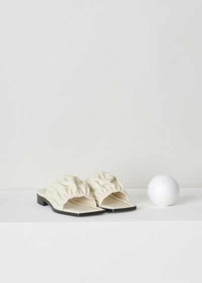 Wandler Gathered-strap Mila slipper in cream