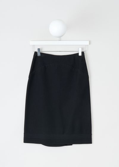 Alaïa Black knee-length skirt with pleated back photo 2