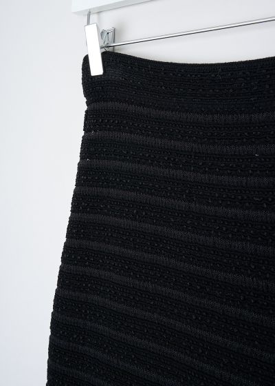 Alaïa Black pencil skirt with horizontal striped trims