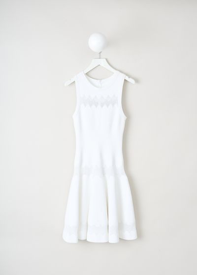 Alaïa White sleeveless dress with zigzag pattern photo 2