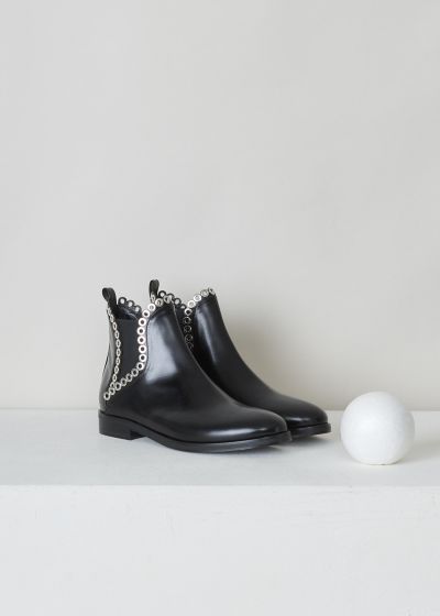 Alaïa Black Chelsea boots with silver detailing