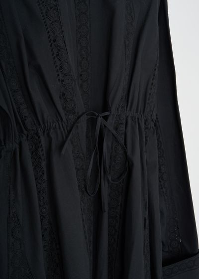 Alaïa Black broderie anglaise shirt dress