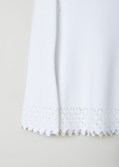 Alaïa White A-line top with diamond detailing