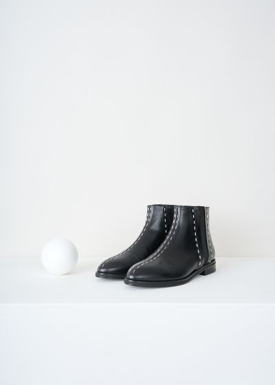 Alaïa Black Chelsea boots with silver detailing