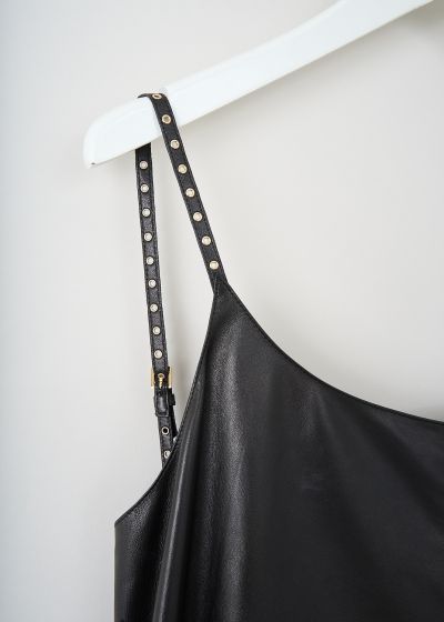 Alaïa Black leather nuisette mini dress