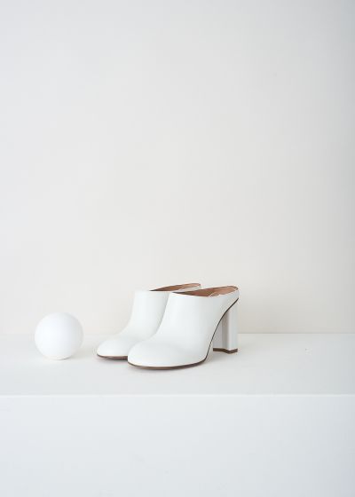 Alaïa White leather Babylon mules