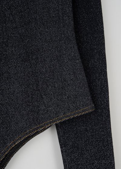 Alaïa Dark grey denim turtleneck bodysuit