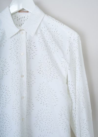 Alaïa White openwork Feu d'artifices blouse