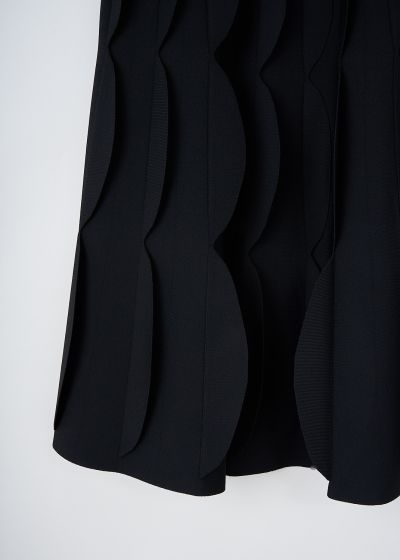 Alaïa Black scalloped midi skirt