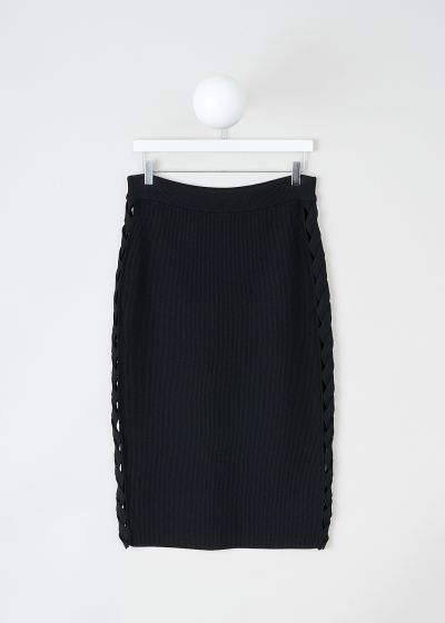 Alaïa Black ribbed midi skirt with cut-out  photo 2