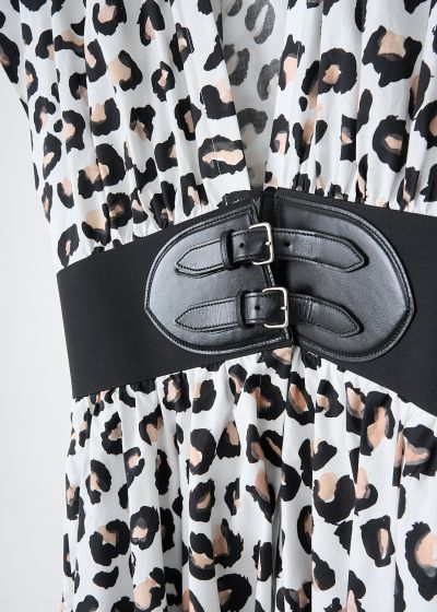Alaïa Belted leopard-print poplin dress