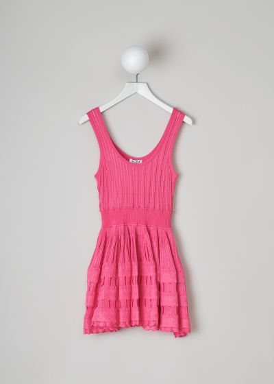 Alaïa Fluid skater dress in fuchsia photo 2