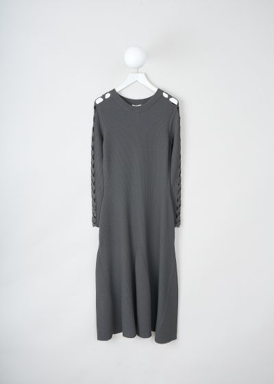 Alaïa Grey ribbed dress with open-work trims photo 2