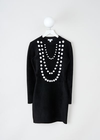 Alaïa Black fitted mini dress with dotted pattern photo 2