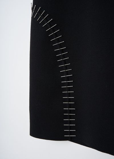 Alaïa Black embroidered stretch-wool dress