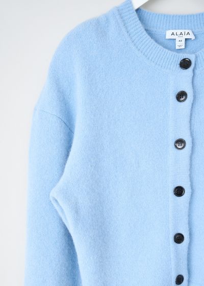 Alaïa Light blue long-sleeve cardigan