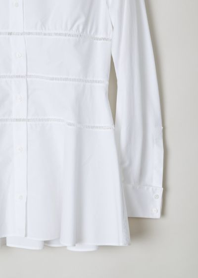 Alaïa White long sleeve blouse with cutout trims