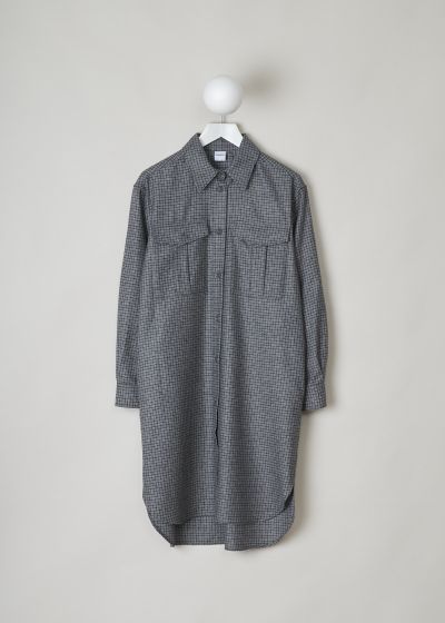 Aspesi Grey checkered shirt dress photo 2