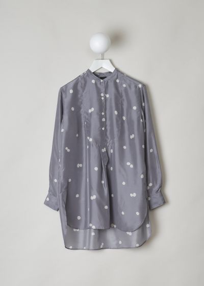 Aspesi Grey long sleeve blouse with dotted print photo 2